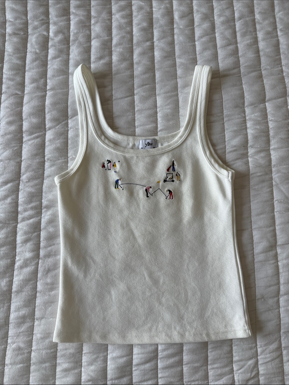 Yellow The Label Golf Embroidered Tank Top